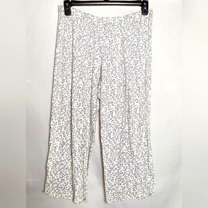 Covington Cropped Lounge/Pajama Pants, Beige/Grey Leopard Print, Sz L